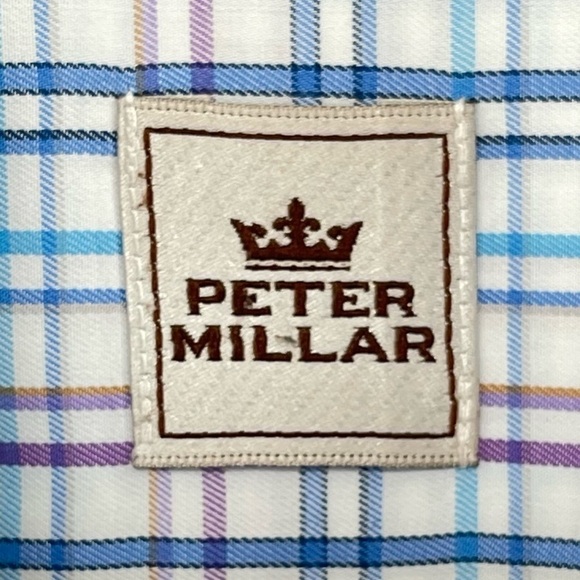 Peter Millar Plaid Long Sleeve Button Down Dress Shirt Size Large - Picture 4 of 8